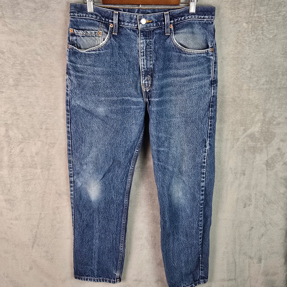 Vintage Levis 505 Regular Fit Straight Leg Jeans Blue 34x30 90s Denim 505-0216